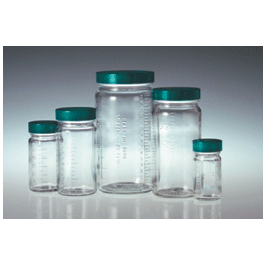 Industrial Glassware - Clear Glass Sample Jars with Teflon-lined Caps